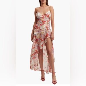Bardot Sorella Floral High Low Dress, Size L/US 8, multi-color floral